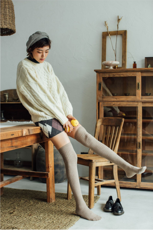 flowersverse Autumn winter Cotton Knee-high stockings