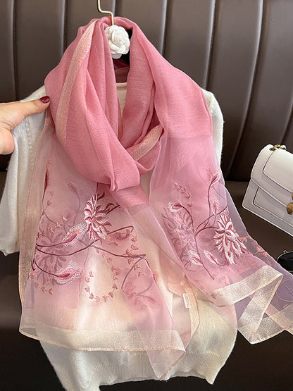 flowersverse Embroidered Leisure Fashion Shawl&Scarf