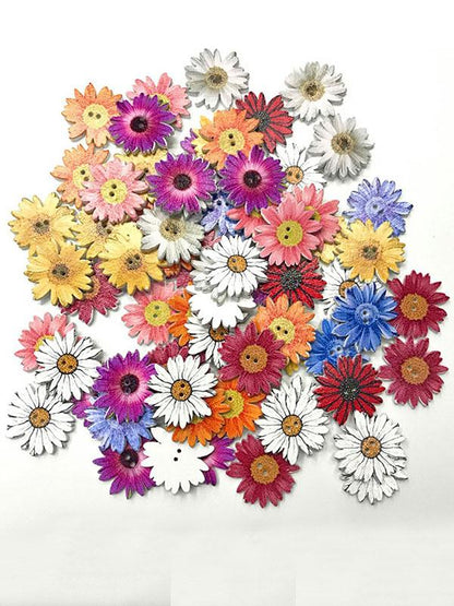 flowersverse Colorful Daisy Pattern Buttons