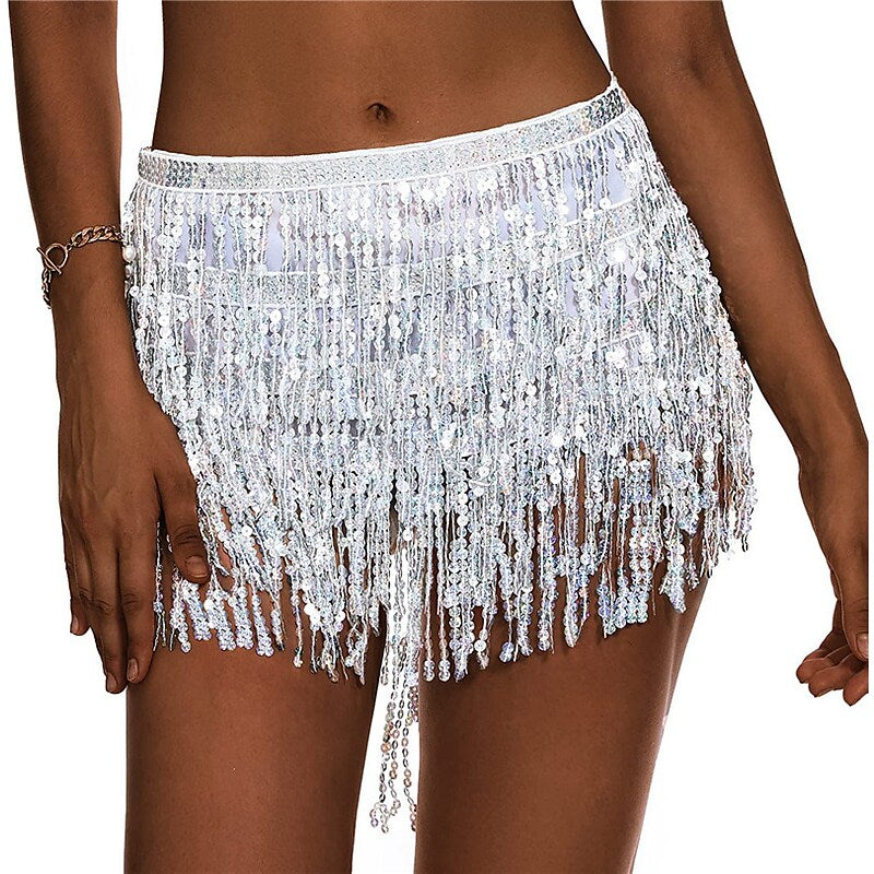 flowersverse Women's Swimwear Cover Up Swim Shorts Normal Swimsuit Tassel Pure Color Silver Black Blue Purple Gold Bathing Suits Sexy Vacation Neutral