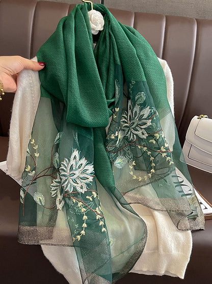 flowersverse Embroidered Leisure Fashion Shawl&Scarf