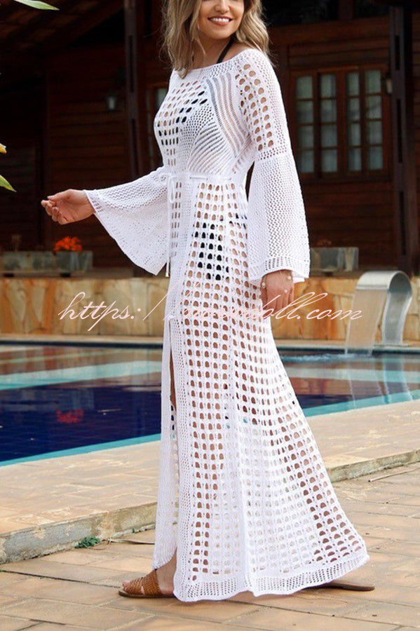 flowersverse Beachside Retreat Crochet Cover-Up Dress