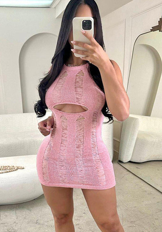 flowersverse Women Sexy Cutout Bodycon Dress
