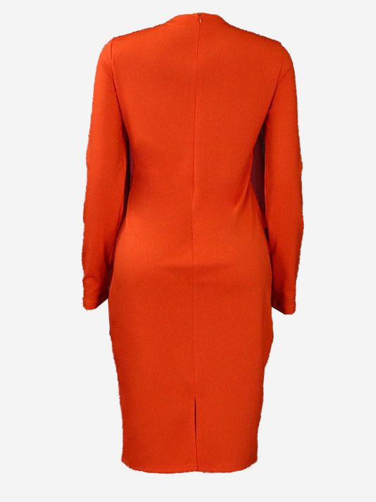 flowersverse Long Sleeve V Neck Bodycon Midi Dresses