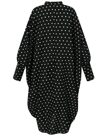 flowersverse Women's Polka Dot Oversized Plus Size Dress