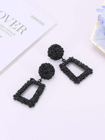 flowersverse Geometric Hollow Solid Color Drop Earrings