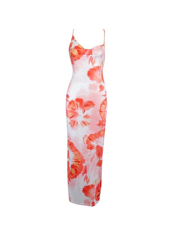 flowersverse Trendy Tie-Dye Print Slip Dress