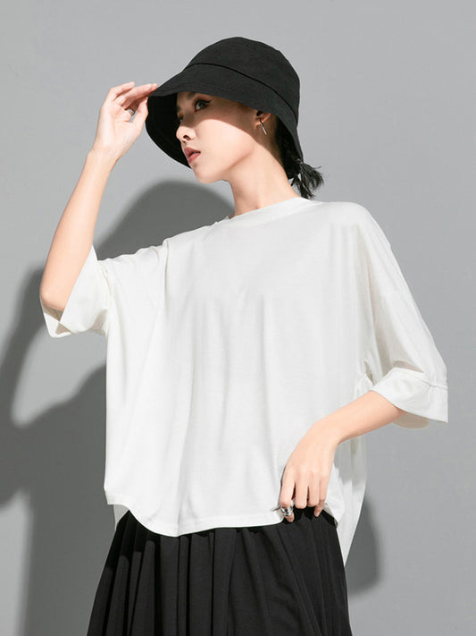 flowersverse Original Solid Batwing Sleeve T-Shirts Tops