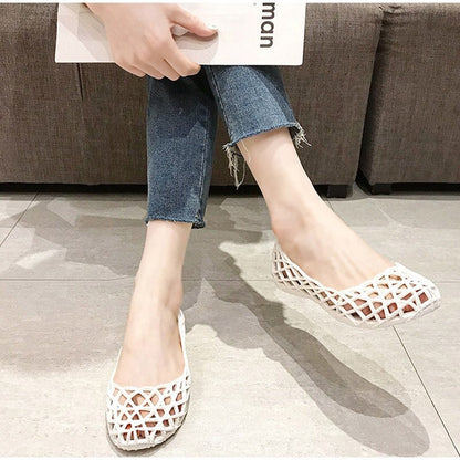 flowersverse Women Hollow Summer Sandals Ladies Cool Breathable Flats Shoes Female Slip On Elegants Light Comfortable Shoes Shoe