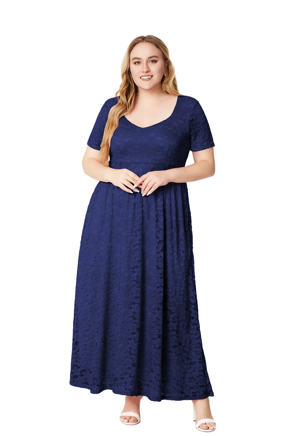 flowersverse Plus Size Ladies'lace Dress