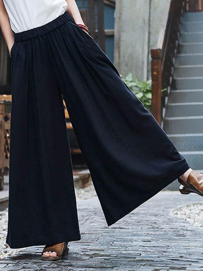 flowersverse Loose Wide-leg Linen Pants