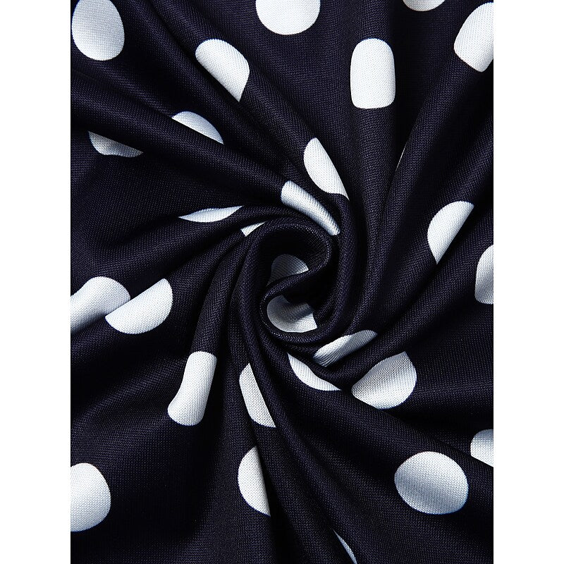 flowersverse Women's Casual Dress Sheath Dress Long Dress Maxi Dress Black And White Color bar Dots Long Sleeve Floral Print Winter Fall Spring Crew Neck Winter Dress Daily Fall Dress Slim S M L XL XXL XXXL 4XL