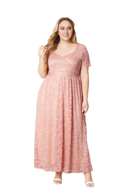 flowersverse Plus Size Ladies'lace Dress