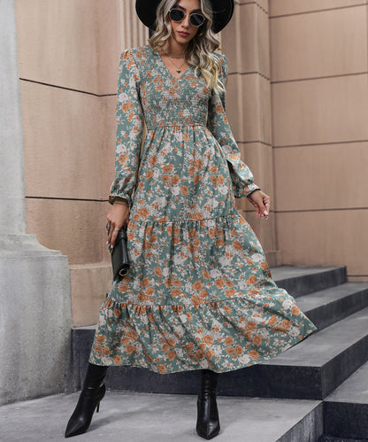 flowersverse Cosmo Floral Print Smock Midi Dress - Multi