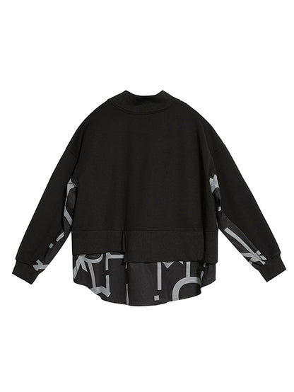 flowersverse Original Split-Joint False Two Sweatshirt Tops