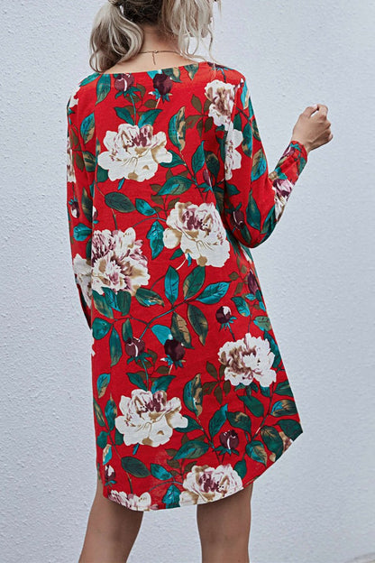 flowersverse Floral Printed Long Sleeve Dress