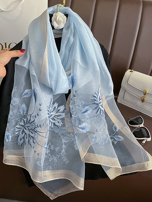 flowersverse Embroidered Leisure Fashion Shawl&Scarf