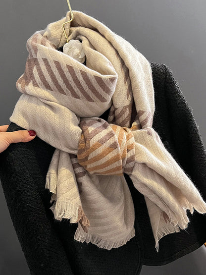 flowersverse Urban Imitated Cashmere Stripped Warm Shawl&Scarf