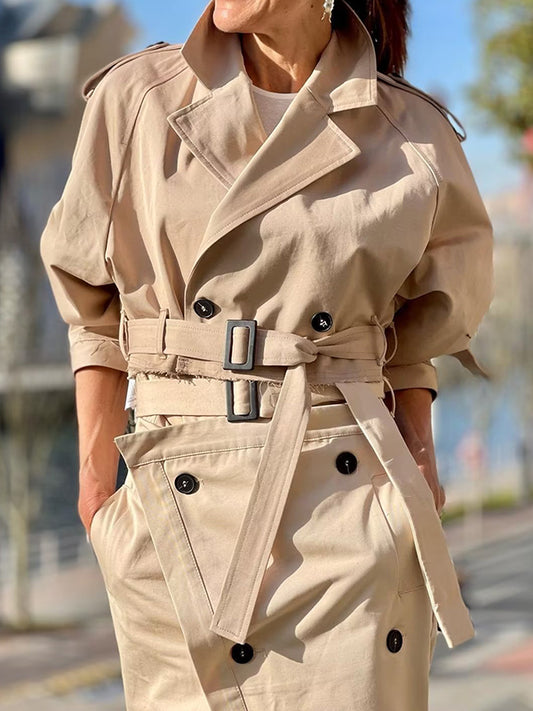 flowersverse Split-Joint Long Sleeves Loose Lapel Jackets