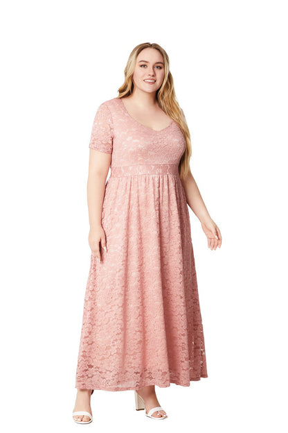 flowersverse Plus Size Ladies'lace Dress