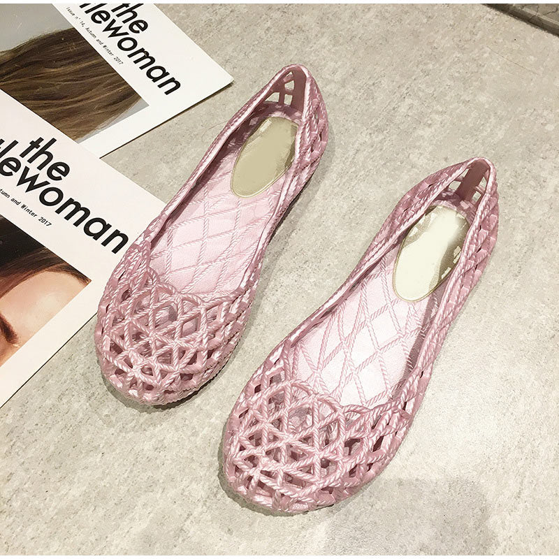 flowersverse Women Hollow Summer Sandals Ladies Cool Breathable Flats Shoes Female Slip On Elegants Light Comfortable Shoes Shoe