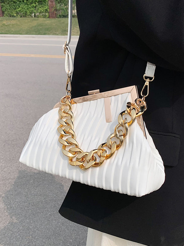 flowersverse Stylish Chains PU Bags Accessories