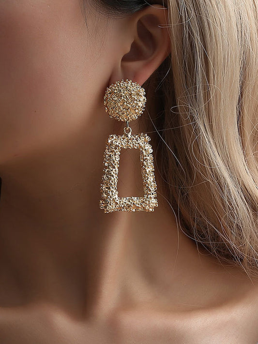 flowersverse Geometric Hollow Solid Color Drop Earrings