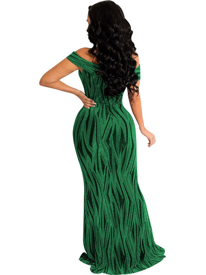 flowersverse Off Shoulder Sleeveless V Neck Bodycon Maxi Dresses