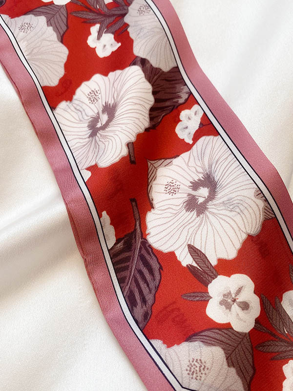 flowersverse Original Floral Printed Hair Band&Silk Scarf