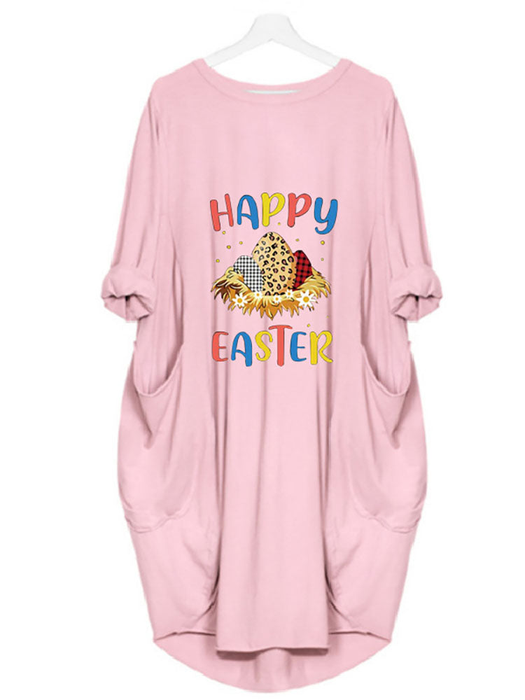 flowersverse Plus Size Easter Long Sleeves Rabbit Midi Dresses