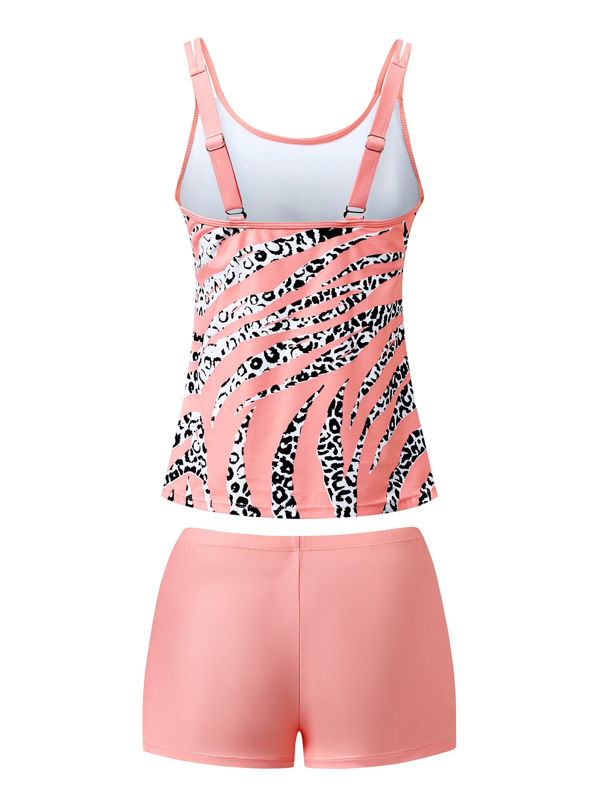 flowersverse Simple Animal Printing Spaghetti Tankinis Two-Piece Set