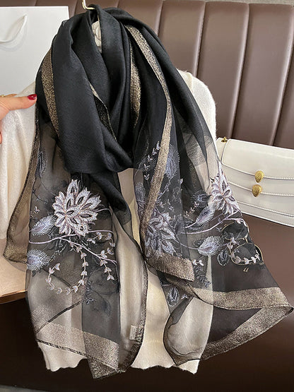 flowersverse Embroidered Leisure Fashion Shawl&Scarf