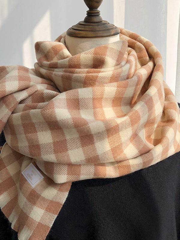 flowersverse 4 Colors Plaid Girlish Sweetness Scarf&Shawl