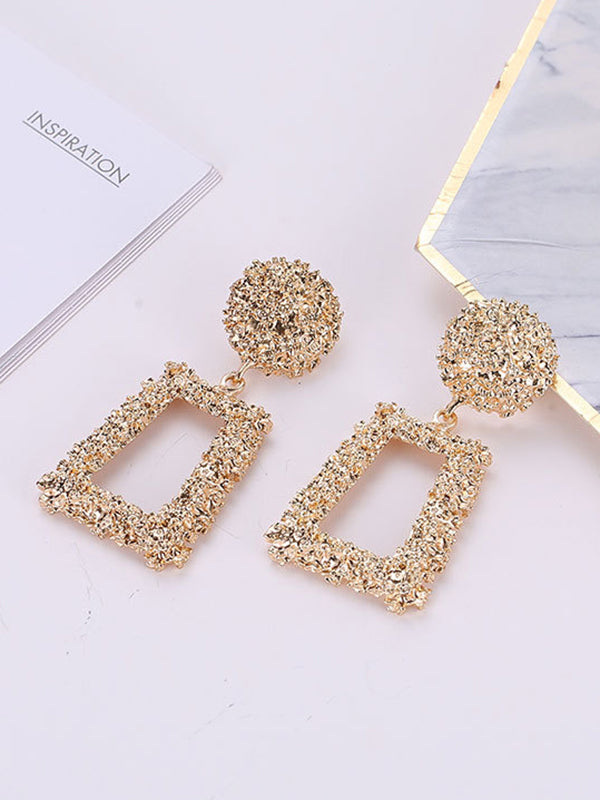 flowersverse Geometric Hollow Solid Color Drop Earrings