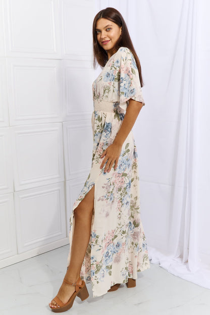 flowersverse OneTheLand's Fine & Elegant Floral Slit Maxi Dress