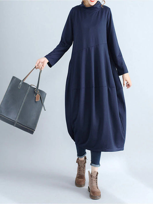 flowersverse Fashion Plus Size Long Sleeve Hoodie Fall Dresses