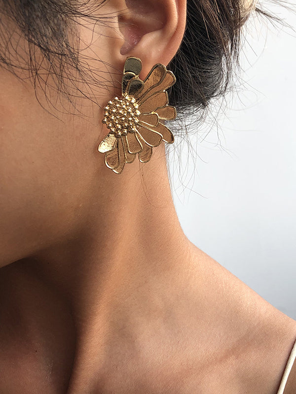 flowersverse Vintage Alloy Flower Earrings