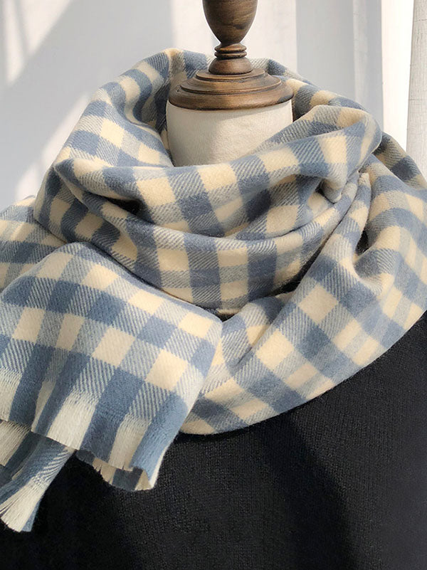 flowersverse 4 Colors Plaid Girlish Sweetness Scarf&Shawl