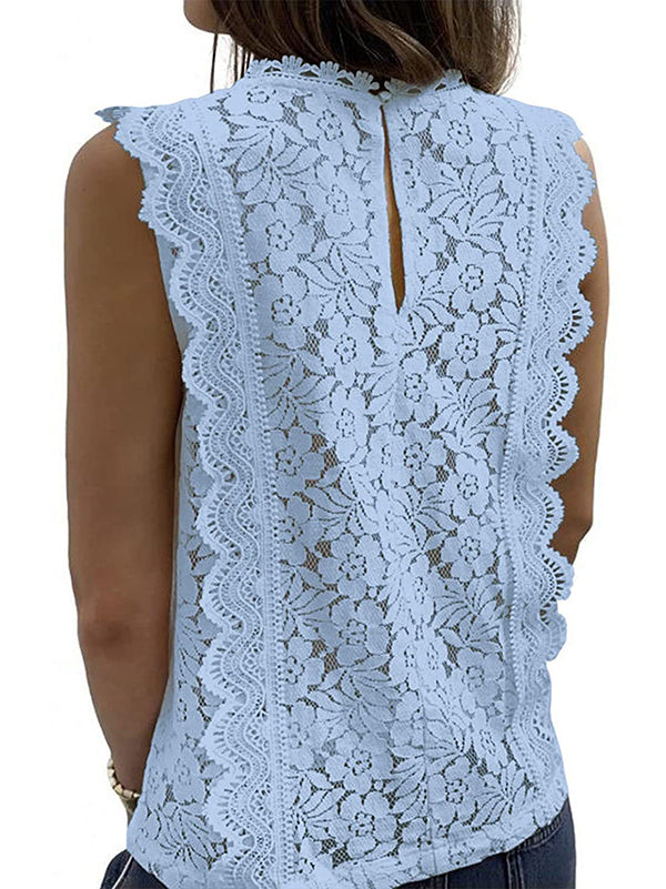 flowersverse Original Lace Solid Color Loose Vest Top