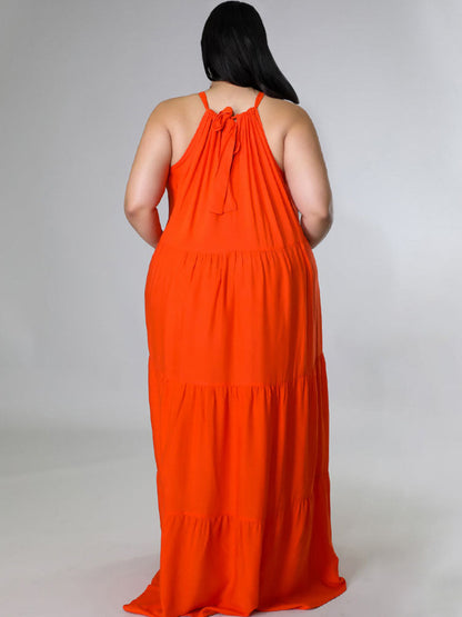 flowersverse Plus Size Sleeveless Ruched Maxi Dresses