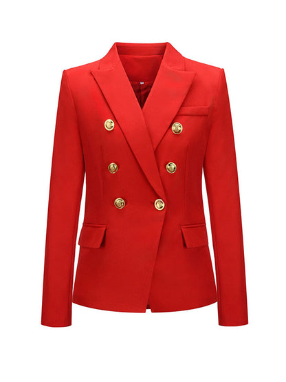 flowersverse Buttoned Long Sleeves Notched Collar Outerwear Blazer