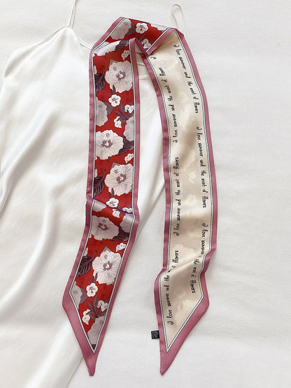 flowersverse Original Floral Printed Hair Band&Silk Scarf