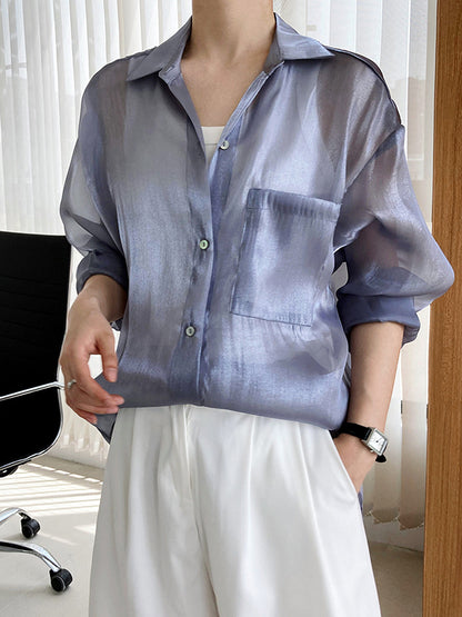 flowersverse Original Simple Casual Solid Color Sun-Protection Blouse