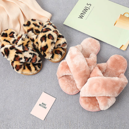 flowersverse Home Sweet Home Faux Fur Slippers