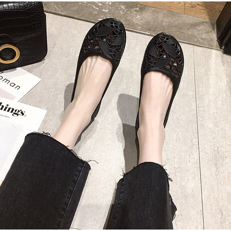 flowersverse Women Hollow Summer Sandals Ladies Cool Breathable Flats Shoes Female Slip On Elegants Light Comfortable Shoes Shoe