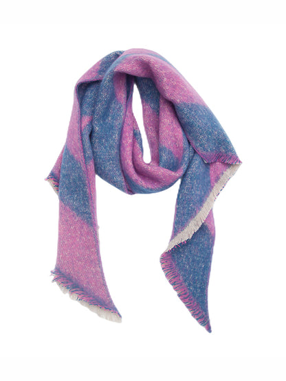 flowersverse Diamond-Patterned Fringed Keep Warm Shawl&Scarf