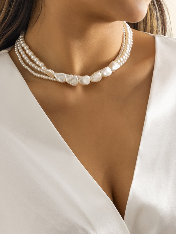 flowersverse Original Vintage Multi-Layered Pearl Necklace