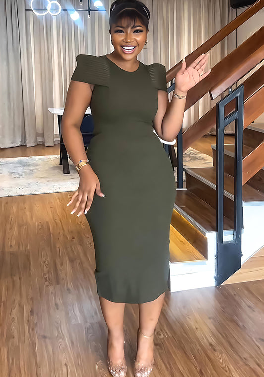 flowersverse Women's Sleeveless Casual Career Slit Bodycon Dress