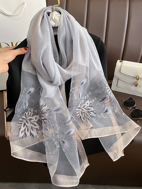 flowersverse Embroidered Leisure Fashion Shawl&Scarf