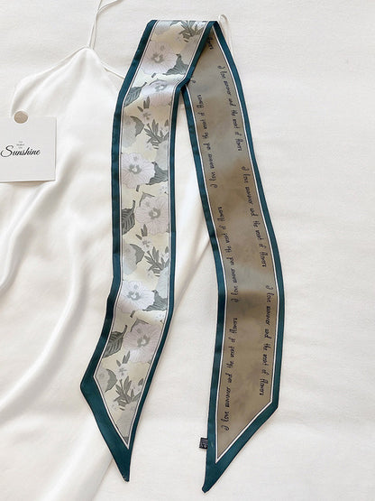 flowersverse Original Floral Printed Hair Band&Silk Scarf